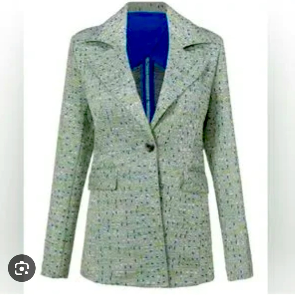 Cabi Presentation Blazer Jacket, size M. Grey, blue, green